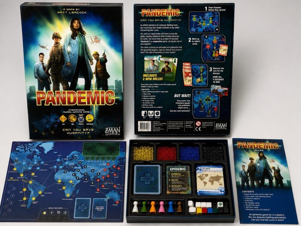 Pandemic Board Game 2013 Z-Man Games Complete Cooperative Strategy Game 2-4P